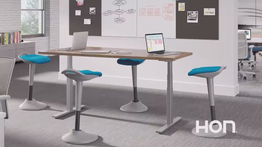 HON COORDINATE SIT STAND DESK WITH SHROUDS