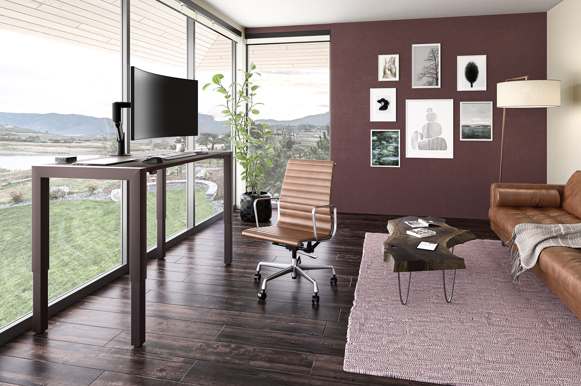 Elle Sit-Stand Desk — Mocha