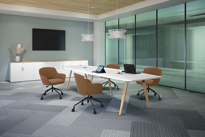 Boat-Shaped Conference Table