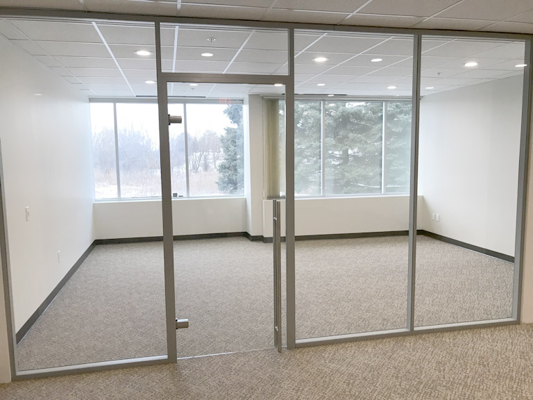 Full-Height Glass Office Wall